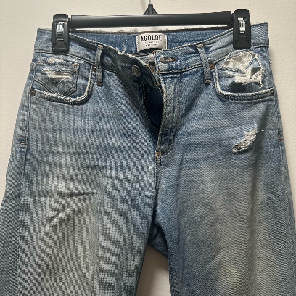 Agolde Light Blue Distressed Jeans